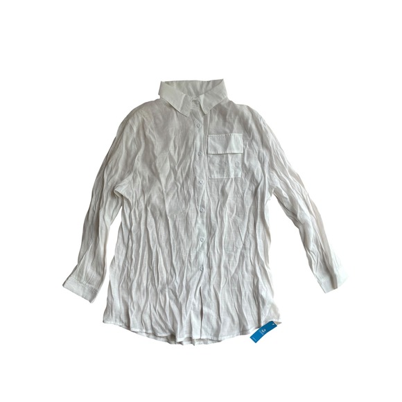 Cupshe Other - Cupshe White Sheer Button Down Beach Pool Coverup Long Sleeve Shirt NWT